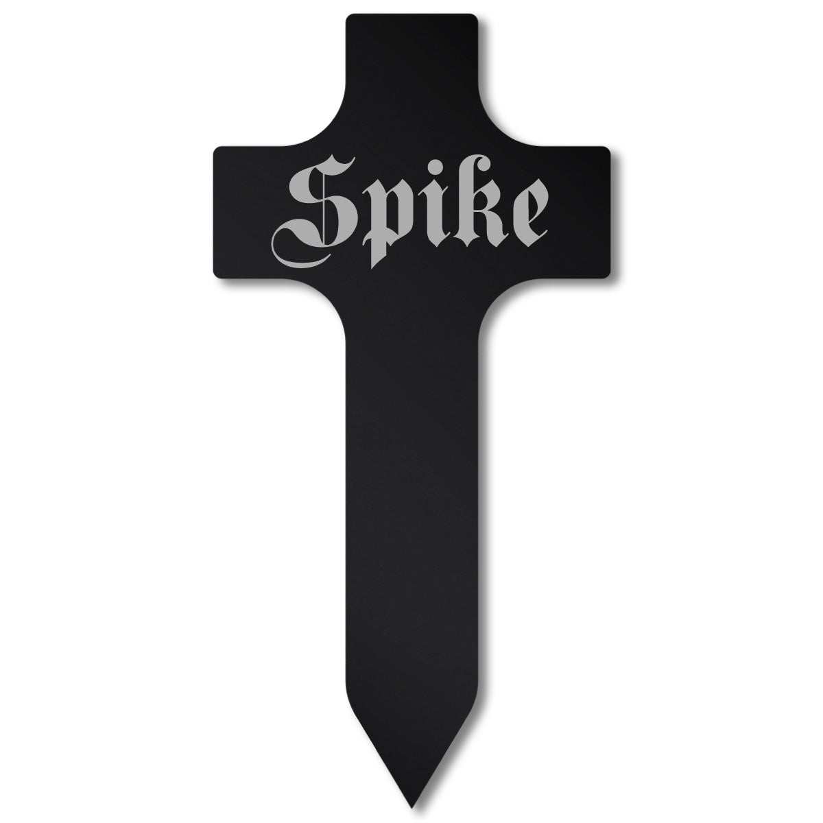Personalisiertes Acrylglas Tier Grabkreuz Schwarz - Text Lasergravur