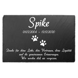 Schiefer Tiergrabstein Gedenktafel 30x20cm selbst gestalten, personalisiert mit Text UV-Druck