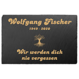 Schiefer Gedenktafel für Menschen 30x20cm individuell mit Text UV-Druck selbst gestalten