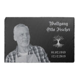 Schiefer Gedenktafel für Menschen 30x20cm - individuelle Foto Lasergravur personalisiert