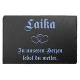 Schiefer Tiergrabstein Gedenktafel 30x20cm selbst gestalten, personalisiert mit Text UV-Druck als Hundegrabstein