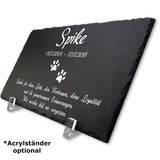 Schiefer Tiergrabstein 30x20cm - Text UV-Druck